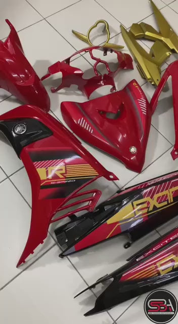 IRON MAN MALIBU COVERSET YAMAHA LC LC135 V2 EXCITER R GOLD RED SUN BODYSET SIAP TANAM VELOZI WITH COVER METER EMBLEM