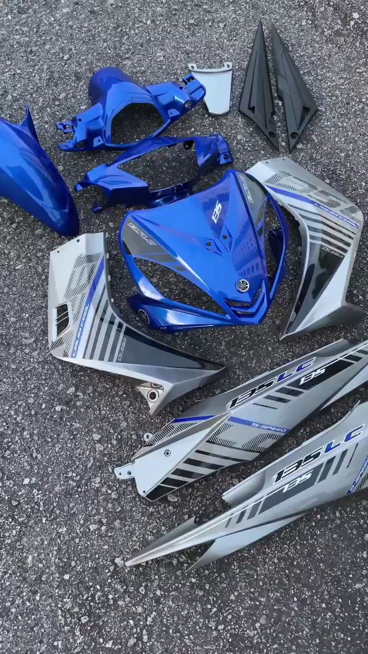 COVERSET LC LC135 V1 YAMAHA DOCTOR P BLUE BIRU 022 2015 NEW DESIGN STRIPE SIAP TANAM CLEAR 2K