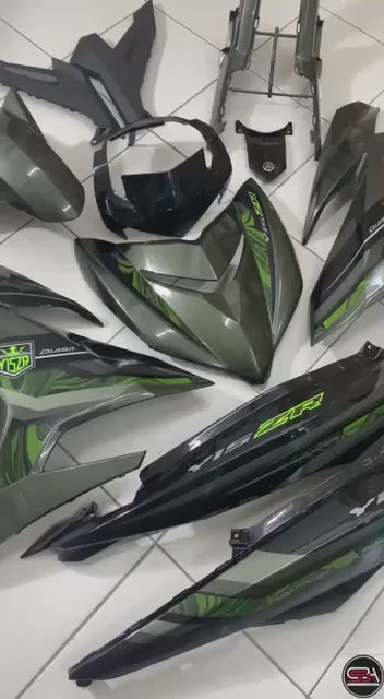 COVERSET Y15ZR V1 V2 DNLGM1 ARMY GREEN ( LUMUT ) TAMPAL KILANG ORI COLOR PREMIUM BODYSET Y15ZR Y15 YSUKU VELOZI WS15