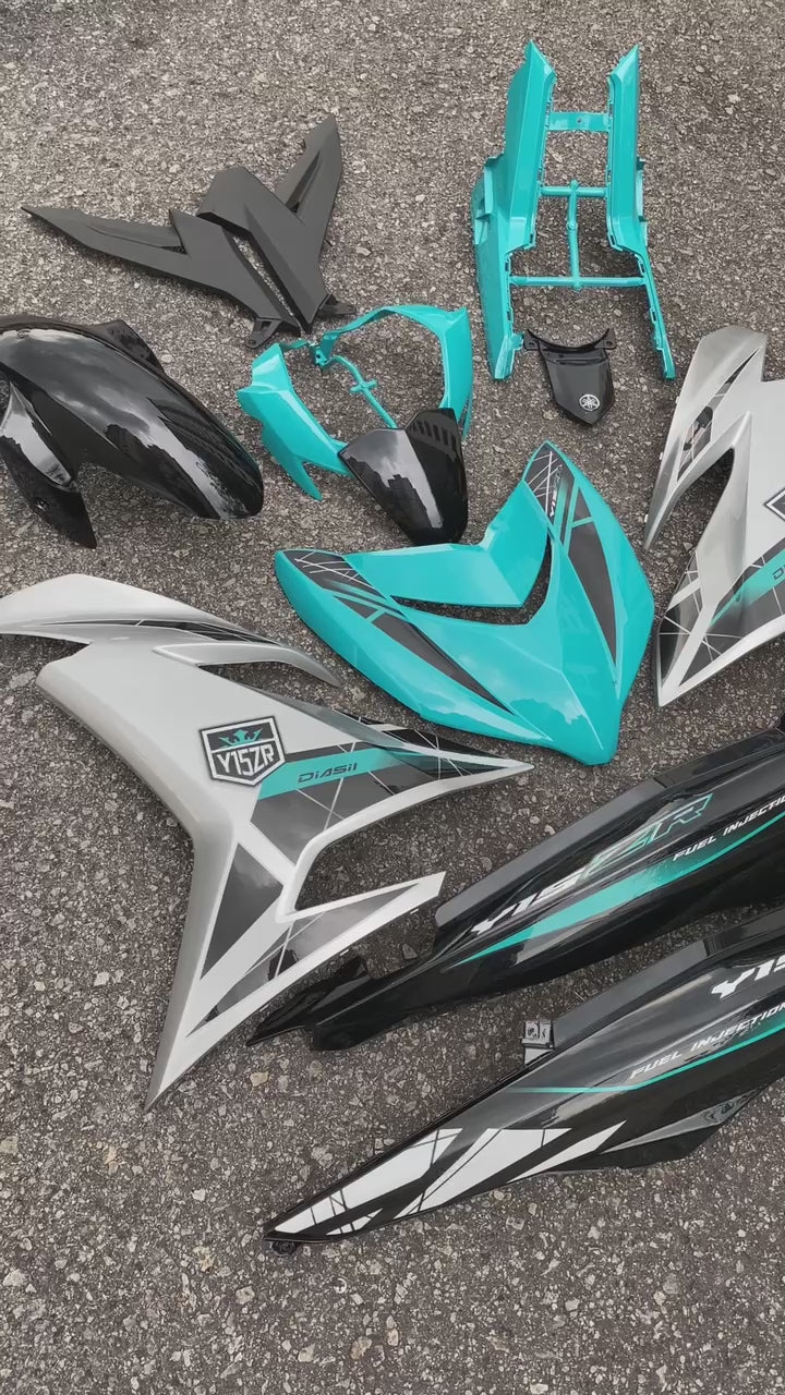 COVERSET BODYSET YAMAHA Y Y15 Y15ZR V1 V2 DOCTOR CS6 CYAN SILVER 038 SIAP TANAM CLEAR 2K