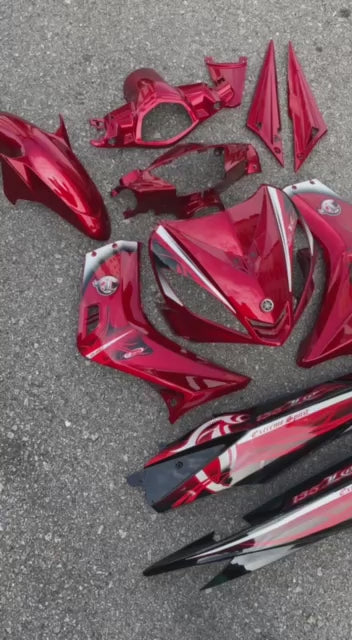 COVERSET BODYSET YAMAHA LC135 LC V1 MERAH MAROON BATIK ORIGINAL 100% HONG LEONG YAMAHA HLY / M SEKI / VELOZI