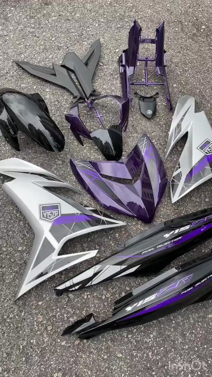COVERSET BODYSET YAMAHA Y Y15 Y15ZR V1 V2 DOCTOR PURPLE 039 SIAP TANAM CLEAR 2K