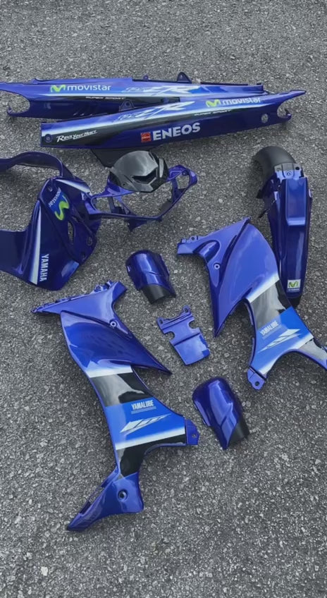 COVERSET ORIGINAL HLY YAMAHA 125z 125zr BIRU MOVISTAR STRIPE STICKER SIAP TAMPAL PERCUMA EMBLEM HONG LEONG VELOZI
