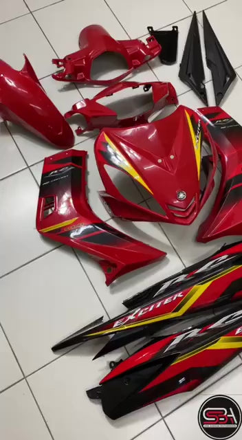 COVERSET BODYSET YAMAHA LC LC135 V1 DR EXCITER RC RED MERAH STRIPE TANAM CODE 010 DOCTOR EDITION OEM