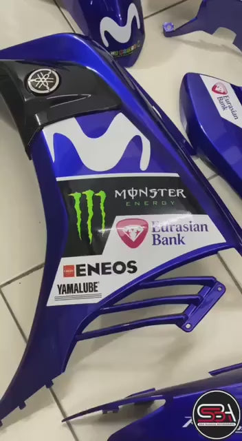 YAMAHA LC LC135 V6 V7 DPBMC BIRU MONSTER MOVISTAR 46 - COVERSET BODYSET SIAP TAMPAL VELOZI WITH COVER METER