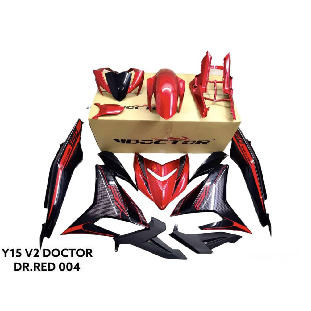 COVERSET BODYSET YAMAHA Y Y15 Y15ZR V1 V2 RED RC VIETNAM EDITION MERAH DOCTOR 004 SIAP TANAM