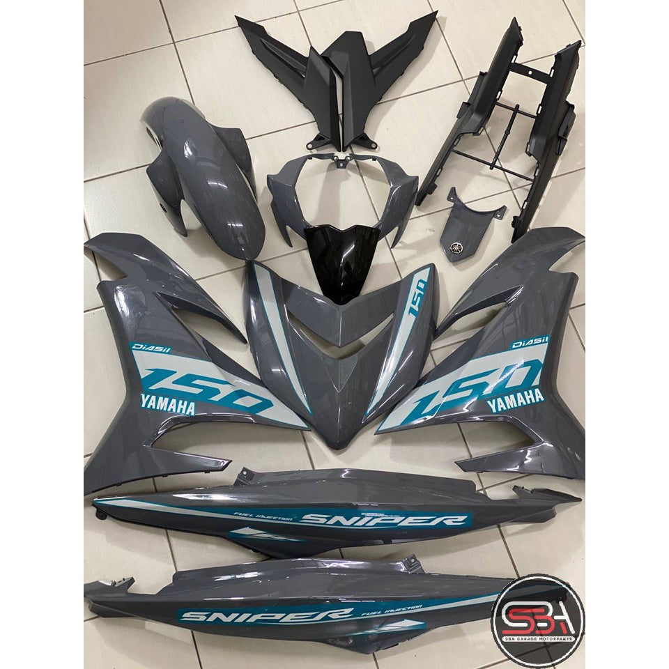 COVERSET YAMAHA Y15ZR Y15 YSUKU V1 V2 SILVER GREY MATELIC SNIPER GP CYAN ( 20 ) ORIGINAL VELOZI SIAP TAMPAL