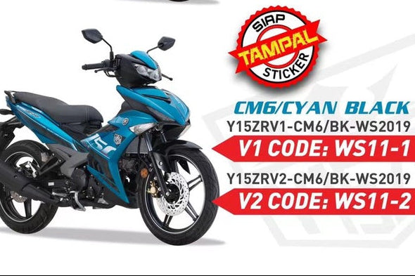 COVERSET Y15ZR V1 V2 CYAN CM6 ORIGINAL COLOUR 2019 COVER SET BODYSET Y15 YSUKU VELOZI SIAP TAMPAL