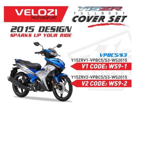 COVERSET Y15ZR V1 V2 VPBC5 BIRU SILVER 1ST EDITION 2015 BIRU PURBA COVER SET BODYSET Y15 YSUKU VELOZI DOCTOR SIAP TAMPAL