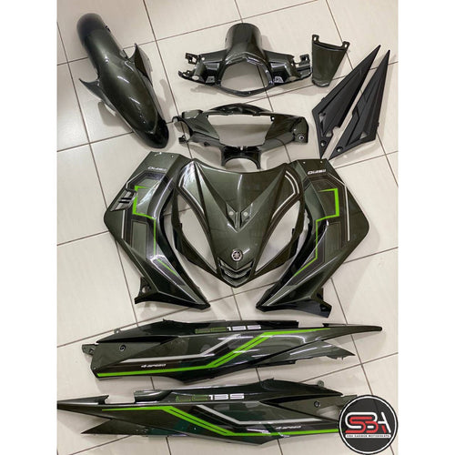 YAMAHA LC LC135 V1 DNLGM1 ARMY GREEN PATTERN LINE DOCTOR 001 BODYSET COVERSET, READY TO INSTALL