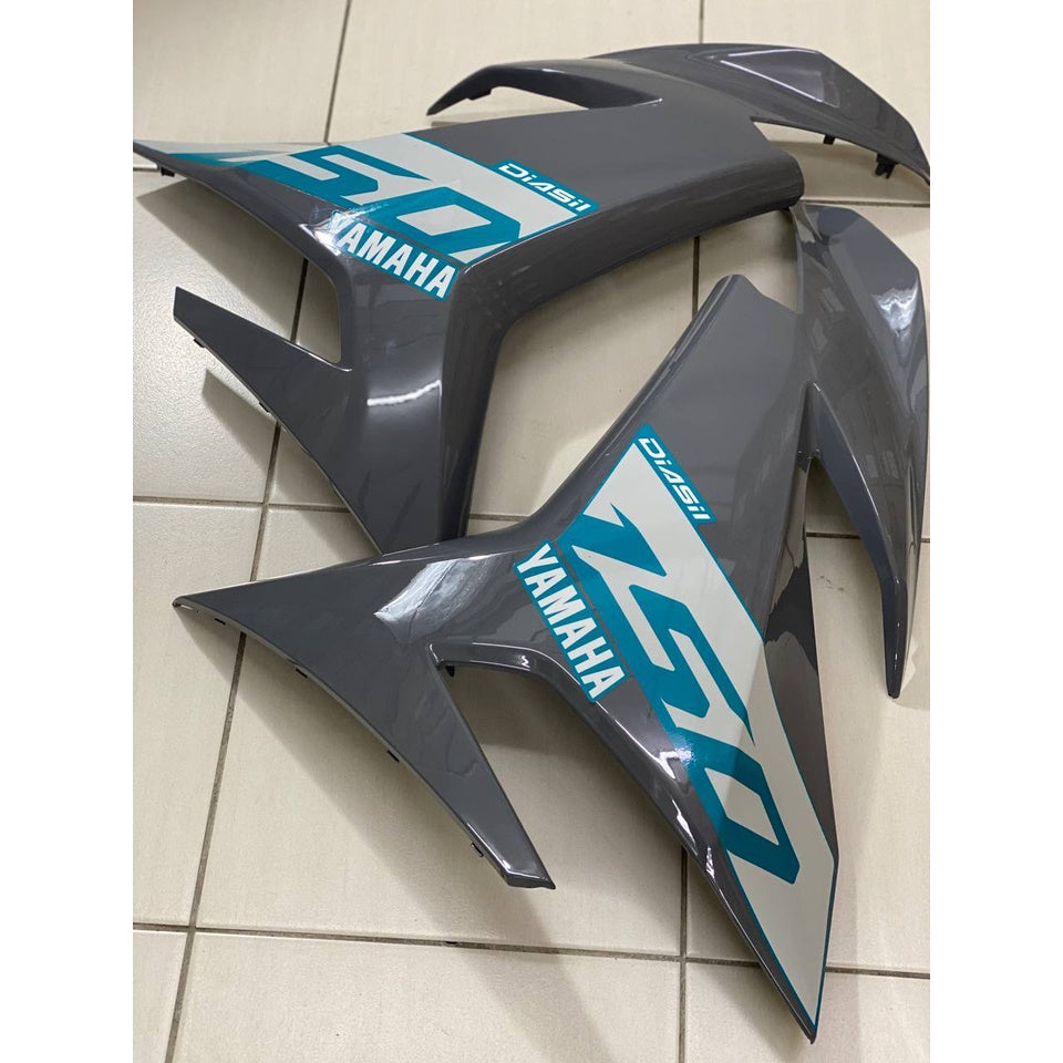 COVERSET YAMAHA Y15ZR Y15 YSUKU V1 V2 SILVER GREY MATELIC SNIPER GP CYAN ( 20 ) ORIGINAL VELOZI SIAP TAMPAL