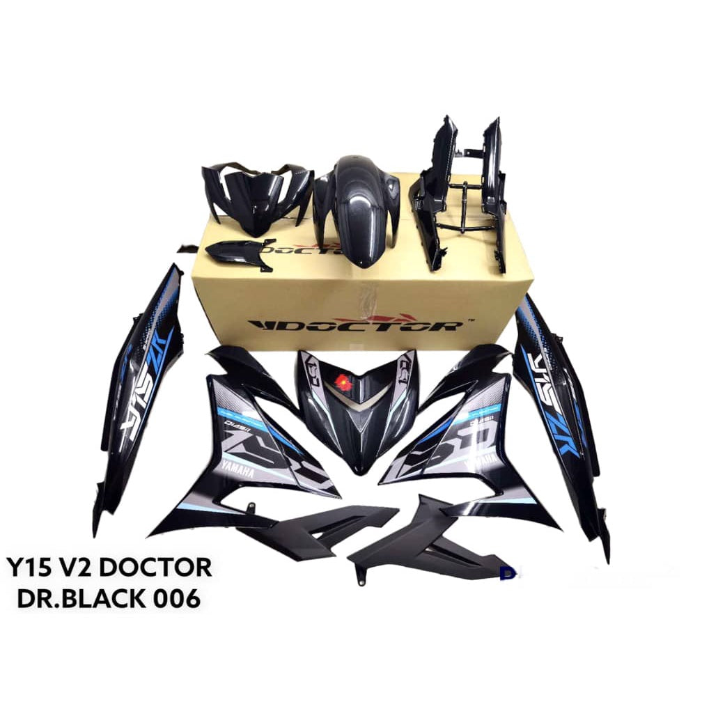 COVERSET BODYSET YAMAHA Y Y15 Y15ZR V1 V2 BLACK RC VIETNAM EDITION HITAM DOCTOR 006 SIAP TANAM