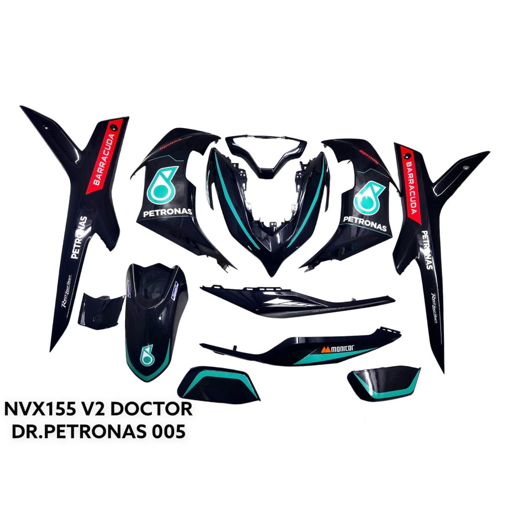COVERSET BODYSET NVX 155 NVX155 V2 YAMAHA DOCTOR PETRONAS EDITION 005 SIAP TANAM