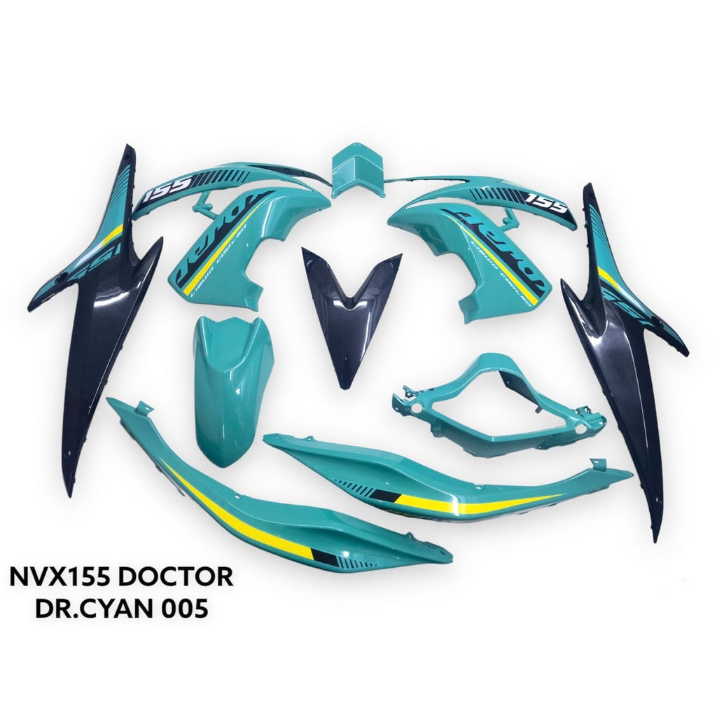 COVERSET BODYSET NVX 155 NVX155 V1 YAMAHA DOCTOR CYAN 005 SIAP TANAM