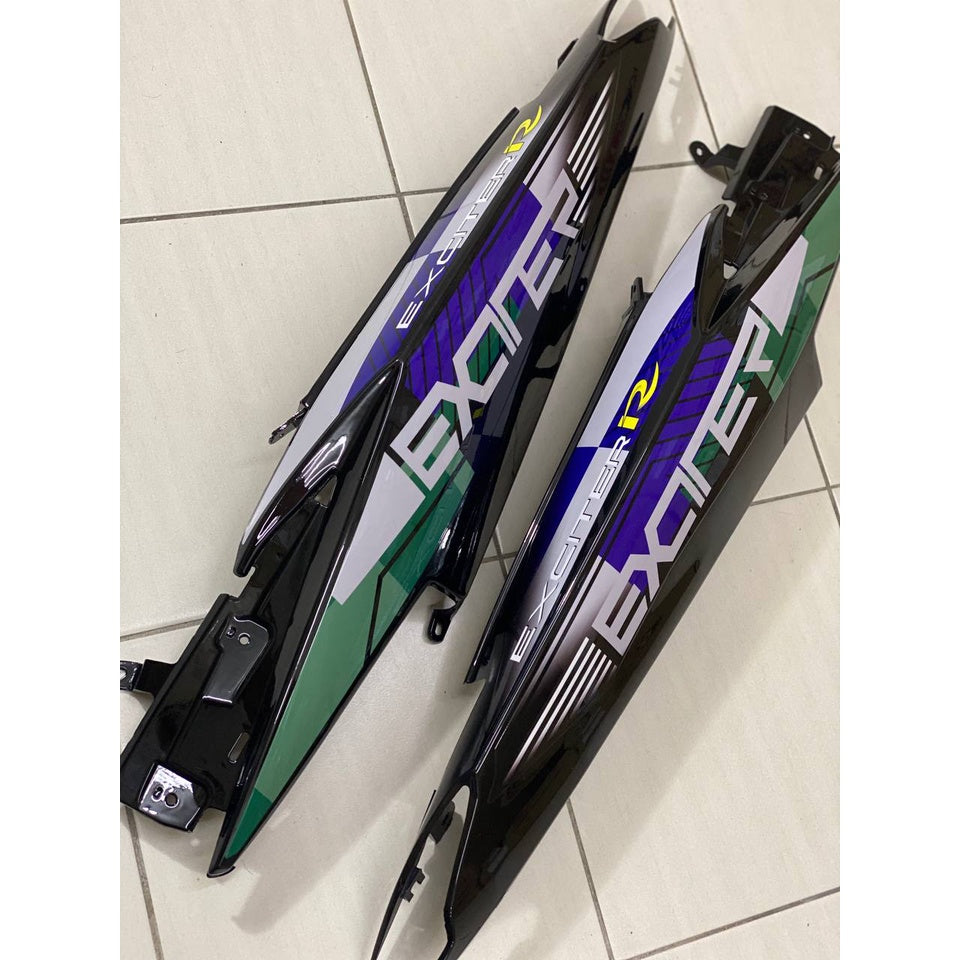MALIBU COVERSET YAMAHA LC LC135 V2 EXCITER R CRYSTAL WHITE BLACK HITAM PUTIH BODYSET SIAP TANAM VELOZI WITH COVER METER