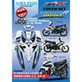 MALIBU COVERSET YAMAHA LC LC135 V2 EXCITER R CRYSTAL WHITE BLACK HITAM PUTIH BODYSET SIAP TANAM VELOZI WITH COVER METER