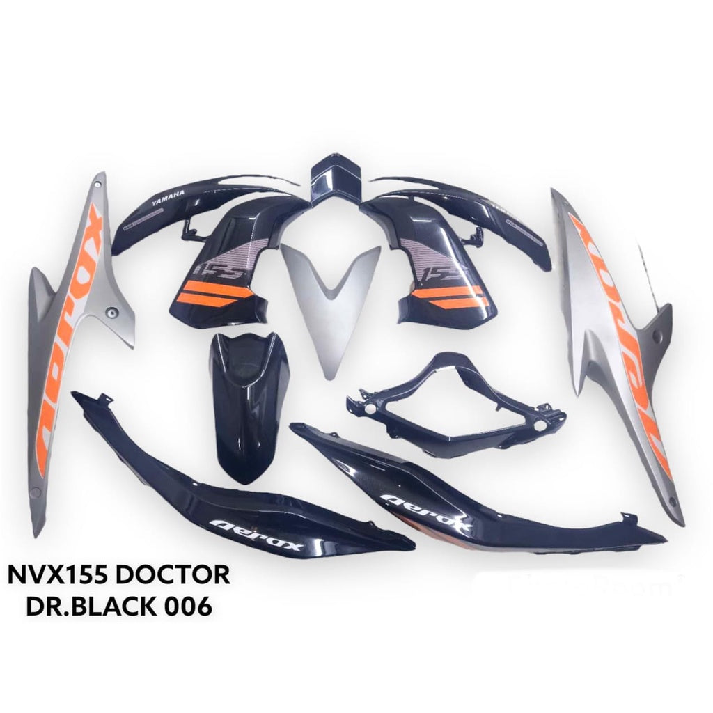 COVERSET BODYSET NVX 155 NVX155 V1 YAMAHA DOCTOR BLACK 006 SIAP TANAM
