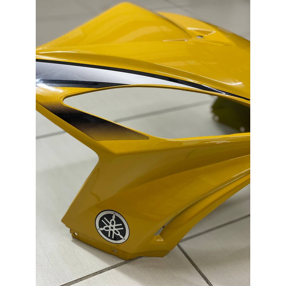 COVERSET BODYSET YAMAHA LC LC135 V1 YELLOW BLACK KUNING HITAM STRIPE TANAM CODE 002 DOCTOR EDITION OEM