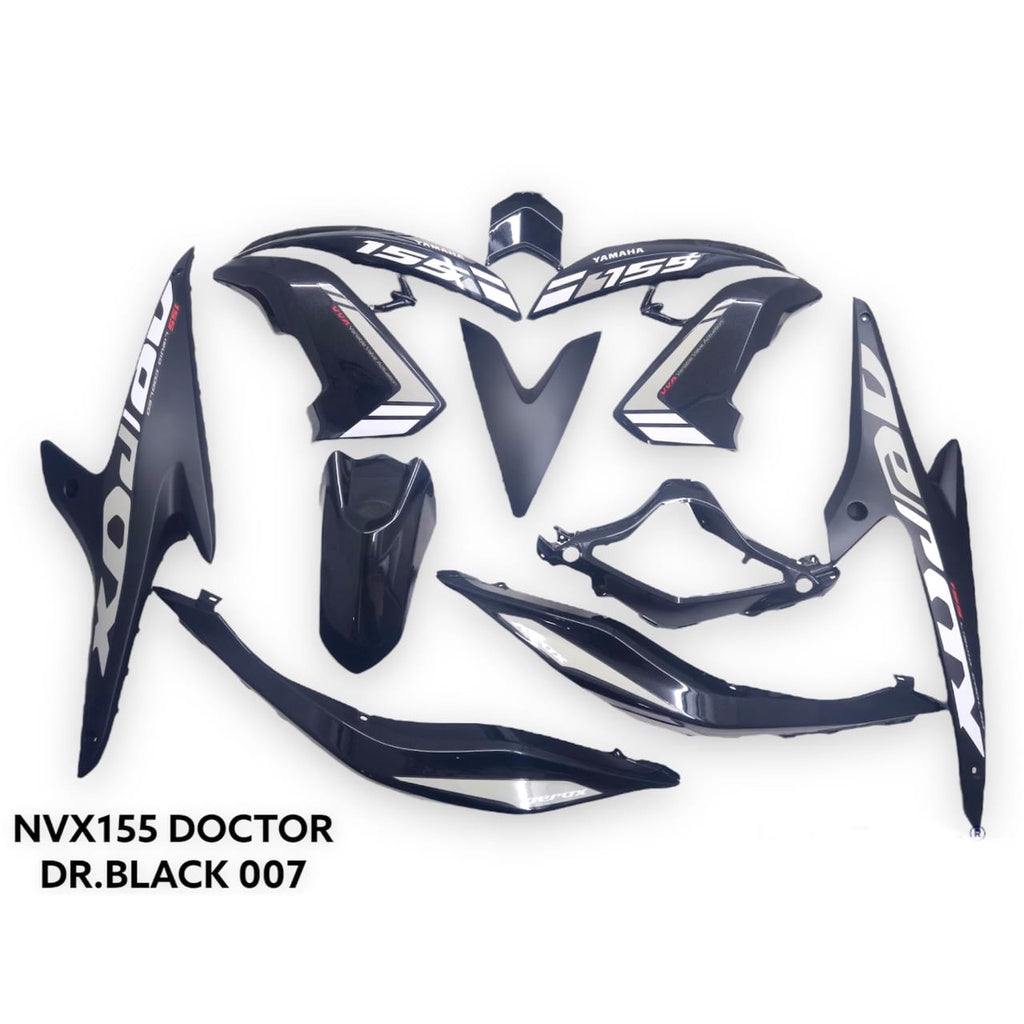 COVERSET BODYSET NVX 155 NVX155 V1 YAMAHA DOCTOR BLACK HITAM 007 SIAP TANAM