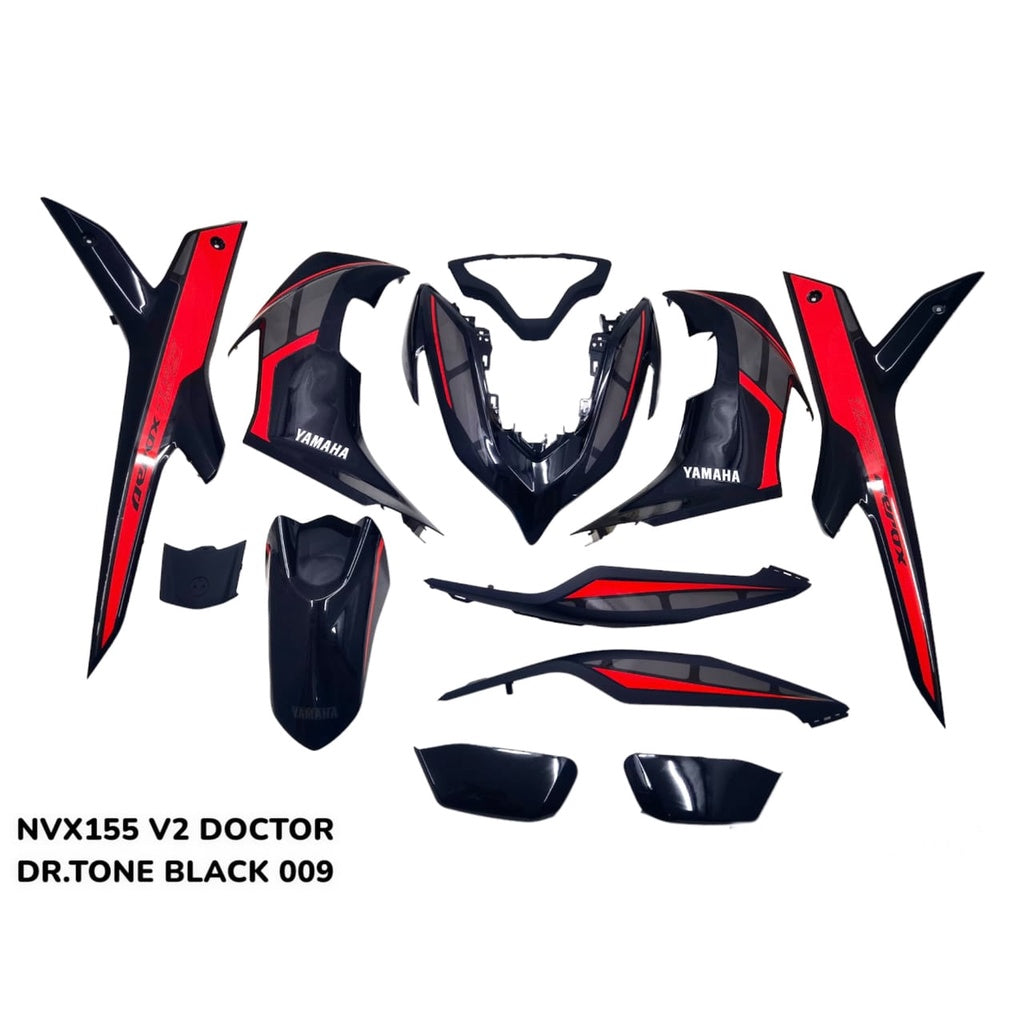 COVERSET BODYSET NVX 155 NVX155 V2 YAMAHA DOCTOR TONE BLACK 009 SIAP TANAM